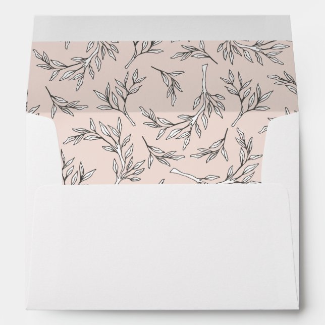 Blush Rustic Monogram Wreath Invitation Envelope (Back (Bottom))