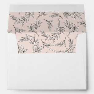 Blush Rustic Monogram Wreath Invitation Envelope