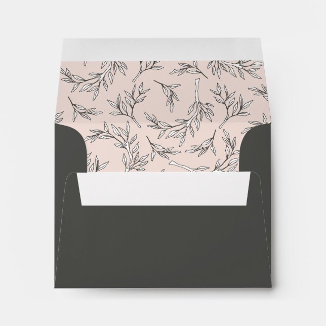 Blush Rustic Monogram Wreath RSVP Return Envelope (Back (Bottom))