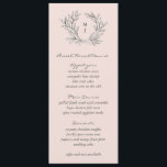Blush Rustic Monogram Wreath Weddin Reception Menu<br><div class="desc">Perfect for a rustic country barn wedding with a modern twist,  this wedding suite features a hand-drawn wreath of branches and the couple's monogram with modern and elegant typography.</div>