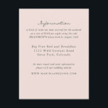 Blush Rustic Monogram Wreath Wedding Info Card<br><div class="desc">A simple blush pink and grey matching reception card to easily share pertinent information with your guests.</div>