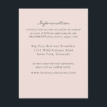 Blush Rustic Monogram Wreath Wedding Info Card<br><div class="desc">A simple blush pink and grey matching reception card to easily share pertinent information with your guests.</div>