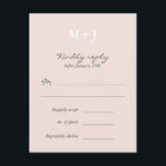 Blush Rustic Monogram Wreath Wedding RSVP reply<br><div class="desc"></div>