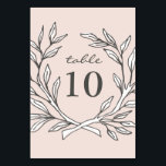 Blush Rustic Wreath Wedding Reception Table Number<br><div class="desc"></div>