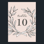 Blush Rustic Wreath Wedding Reception Table Number<br><div class="desc"></div>