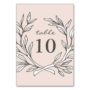 Blush Rustic Wreath Wedding Reception Table Number