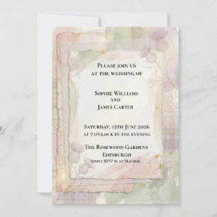 Blush Sage Botanical Wedding Invitation