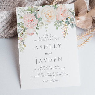 Blush & Sage Floral Engagement Party Invitation