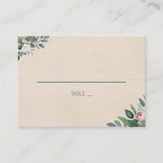 Blush Sage Floral Wedding Place Card