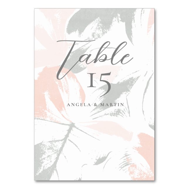 Blush Sage Modern Table Number Table Card (Front)