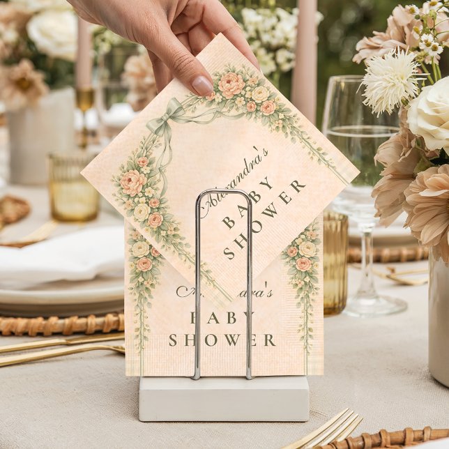 Blush Sage Rose Arch Baby Shower Napkin (Creator Uploaded)