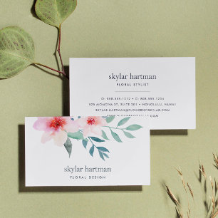 Blush & Sage Watercolor Floral Business Card