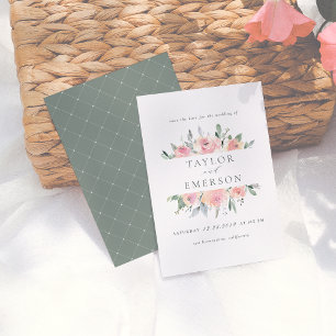 Blush & Sage Watercolor Floral Save The Date