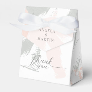 Blush Sage Watercolor Thank You Wedding Favour Box