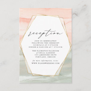Blush & Sage Watercolor Wedding Reception Enclosure Card