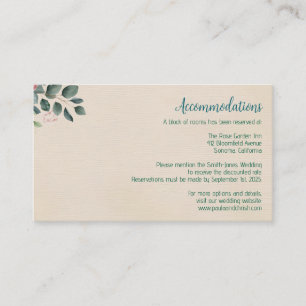 Blush Sage Wedding Accommodations Enclosure Card