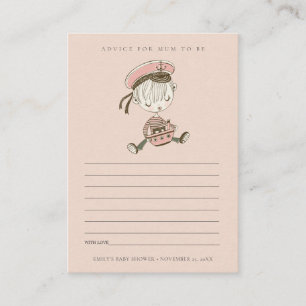Blush Sailor Nautical Advice for Mum Baby Shower Enclosure Card