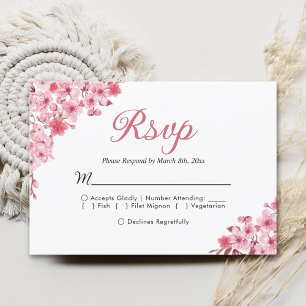 Blush Sakura Wedding – Spring Floral  RSVP Card