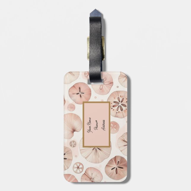 Blush Sand Dollar Beach  Luggage Tag (Back Vertical)