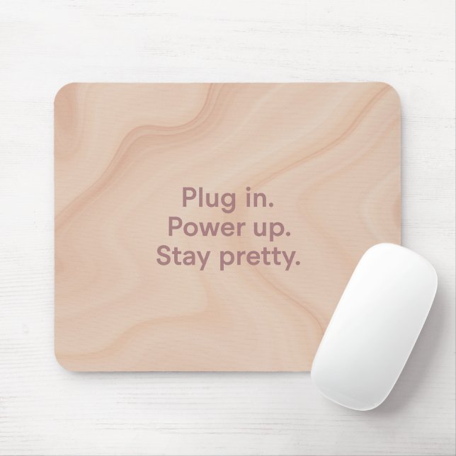 Blush & sand Plug In AI art  Mouse Mat (With Mouse)