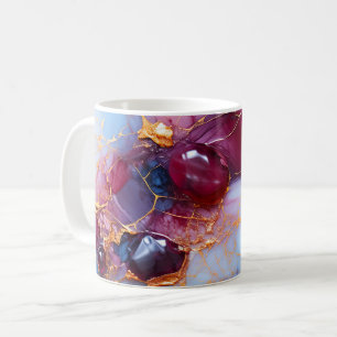 Blush & Sapphire Marble with Gold Veins Coffee Mug