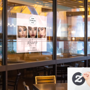 Blush Script Logo Photo Makeup Studio Window Cling