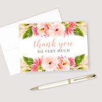 Blush Script Watercolor Floral Bridal