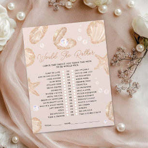 Blush Seashell "Would She Rather" Baby Shower game