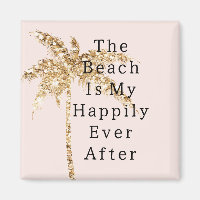 Blush Shell Glam Gold Glitter Palm Tree