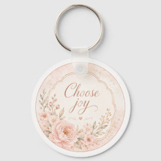 Blush Silk Garden Floral Keychain editable