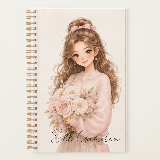 Blush Silk Garden Floral Planner editable (Front)