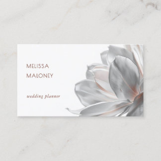Blush Silver Magnolia White Business Card
