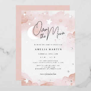 Blush Silver Over the Moon Baby Shower