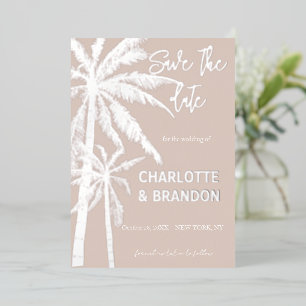 Blush Silver Palm Trees Beach Wedding 