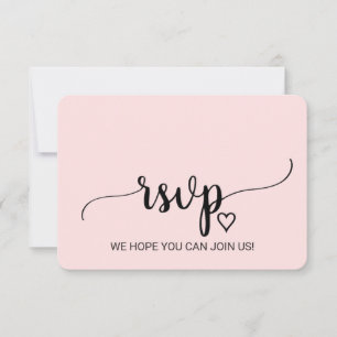 Blush Simple Calligraphy Song Request RSVP Card