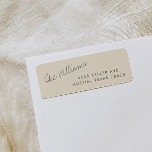 Blush Simple Script Name Return Address Labels