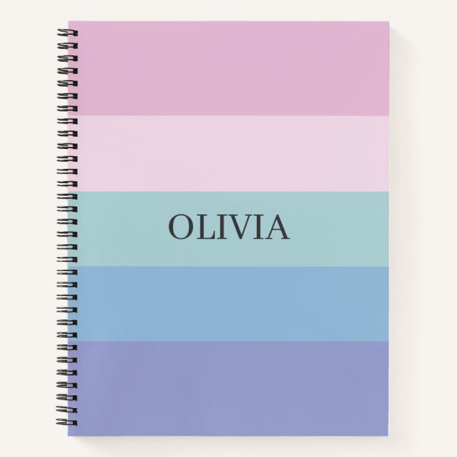 Blush Sky Pastel Olivia Name Notebook (Front)