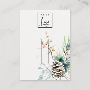 Blush Snow Winter Berries Logo Hair Pin Holder Business Card