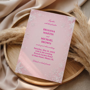 Blush Snowflake Winter Dreamscape Elegance Invitation