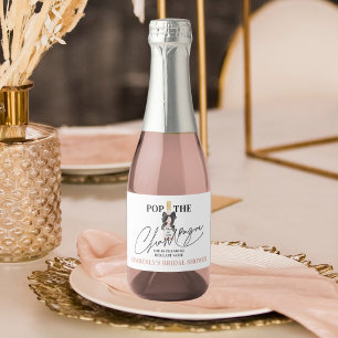Blush Sparkling Wine Bridal Shower Mini Sparkling  Label