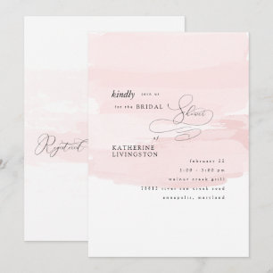 Blush Splash Elegant Bridal Shower Invitation