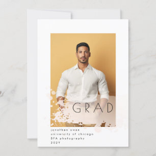 Blush Splash Title Minimalist Graduation Photo Announcement