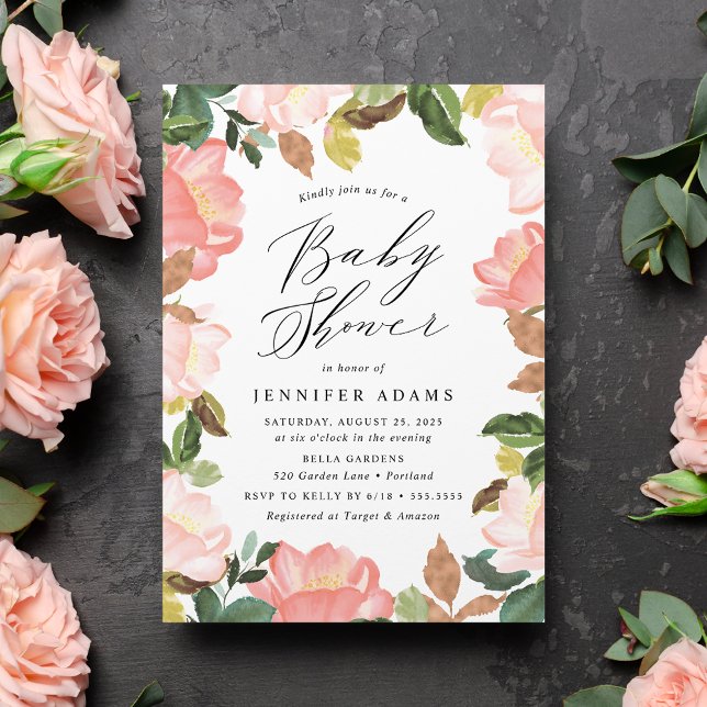 Blush Spring Floral | Baby Shower Invitation (Creator Uploaded)