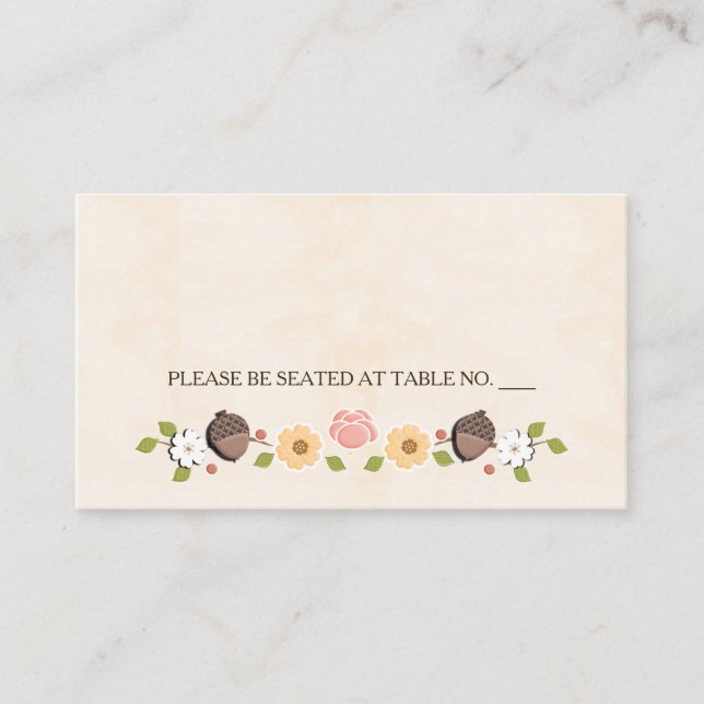 Blush String of Lights Rustic Fall Seating Place Card (Front)