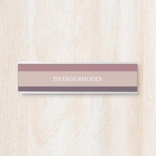 Blush stripes colour palette monogram door sign