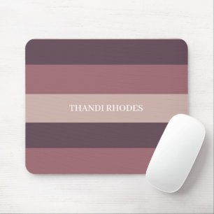 Blush stripes colour palette monogram mouse mat