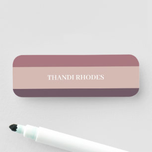 Blush stripes colour palette monogram name tag