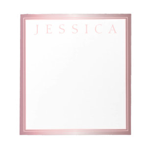 Blush & Subtle Rose Ombre   Your Name Notepad