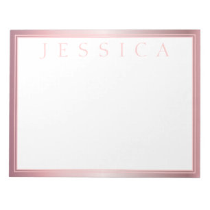 Blush & Subtle Rose Ombre   Your Name Notepad