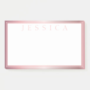 Blush & Subtle Rose Ombre   Your Name Post-it Notes